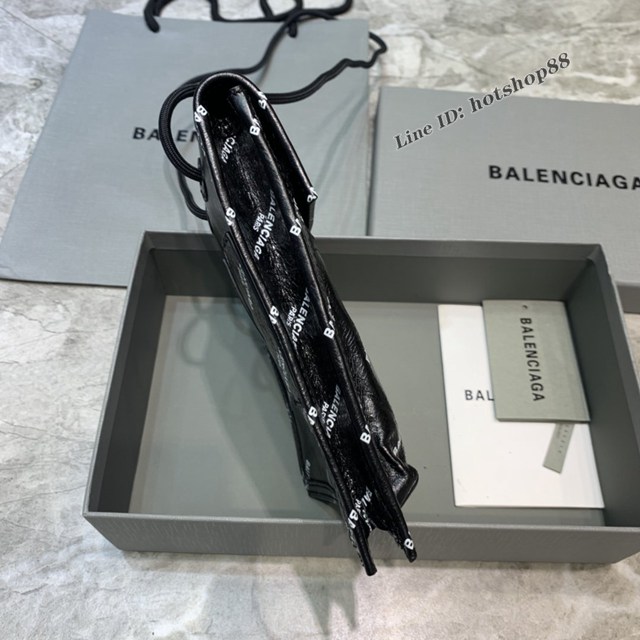 Balenciaga專櫃爆款小挎包 巴黎世家褶皺皮手機包 fyj1482